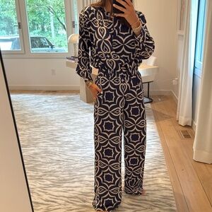 Misa LA pattered pants and blouse set